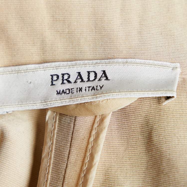 Pre Owned Prada Beige Cotton & Silk Cropped Jacket S