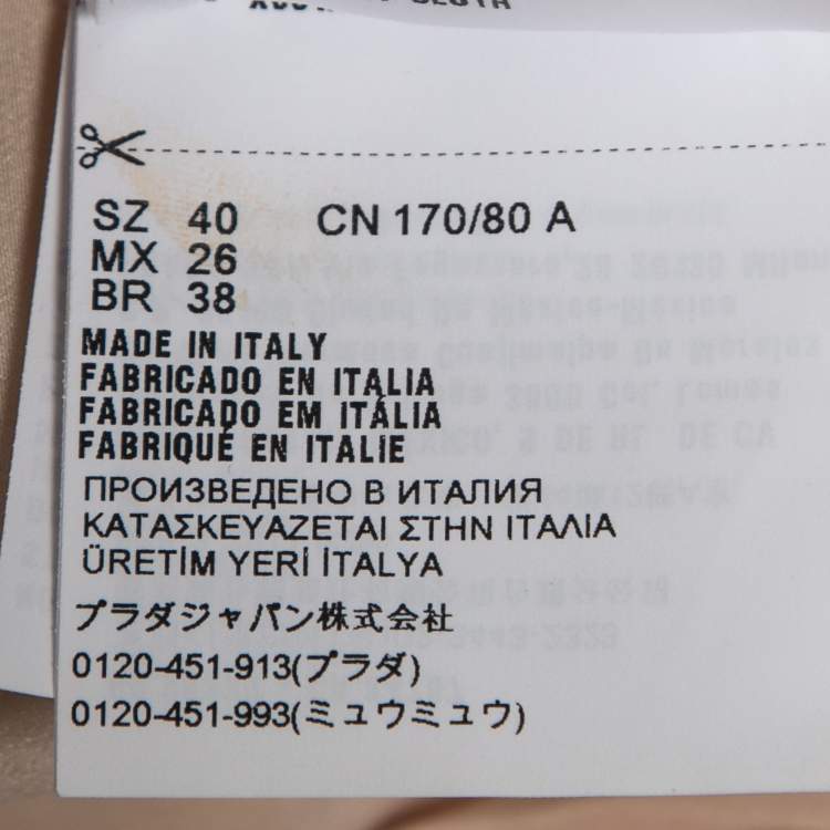 Pre Owned Prada Apricot Sequined Chiffon Sleeveless Crop Top S