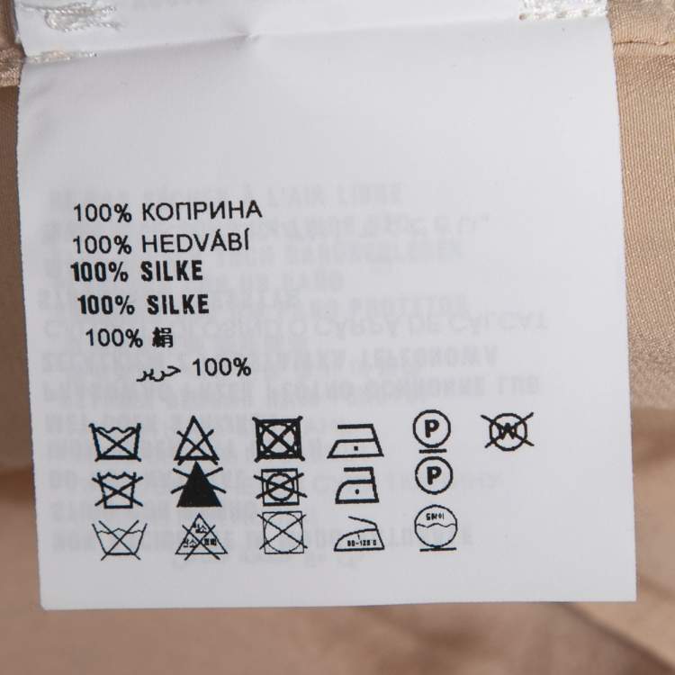 Pre Owned Prada Apricot Sequined Chiffon Sleeveless Crop Top S