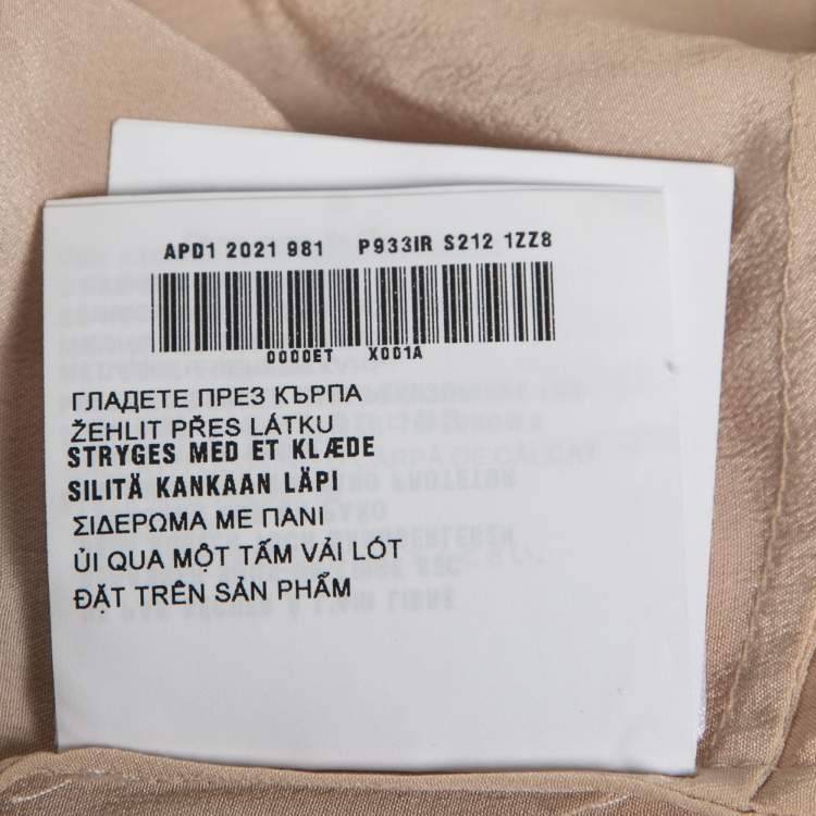 Pre Owned Prada Apricot Sequined Chiffon Sleeveless Crop Top S