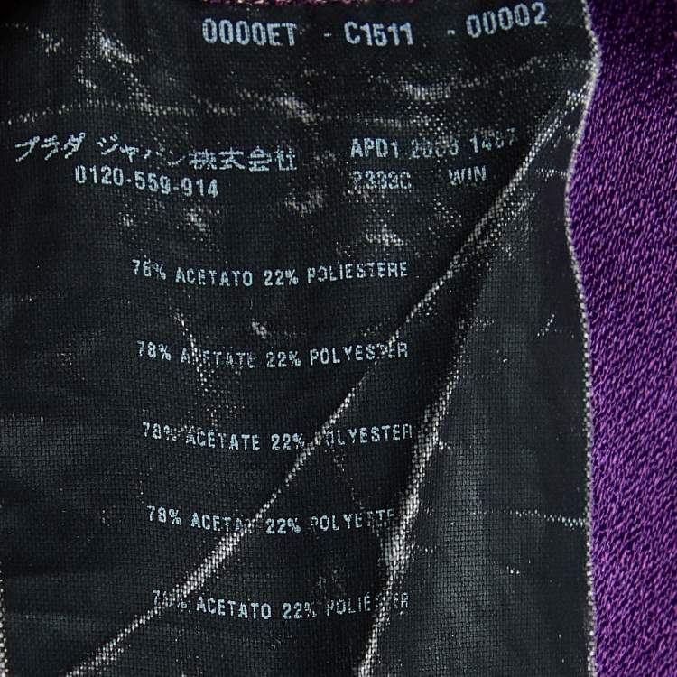 Pre Owned Prada Purple Crepe Paneled Sleeveless Midi Dress S