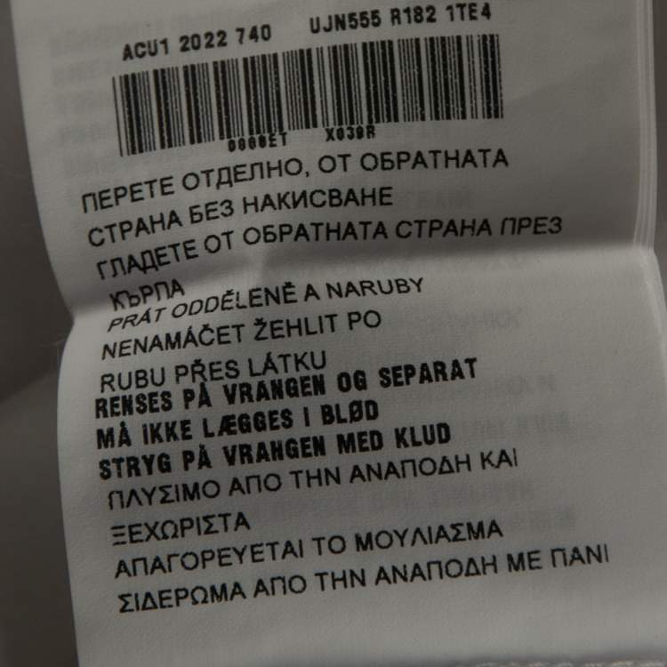 Pre Owned Prada White Cotton Logo Embroidered Crewneck T-Shirt S