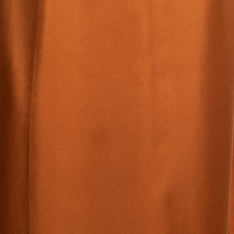 Pre Owned Prada Mustard Yellow Silk Collared Sleeveless Long Dress M