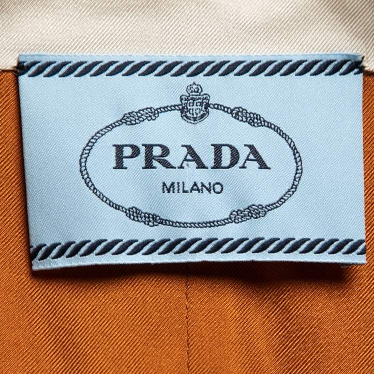 Pre Owned Prada Mustard Yellow Silk Collared Sleeveless Long Dress M