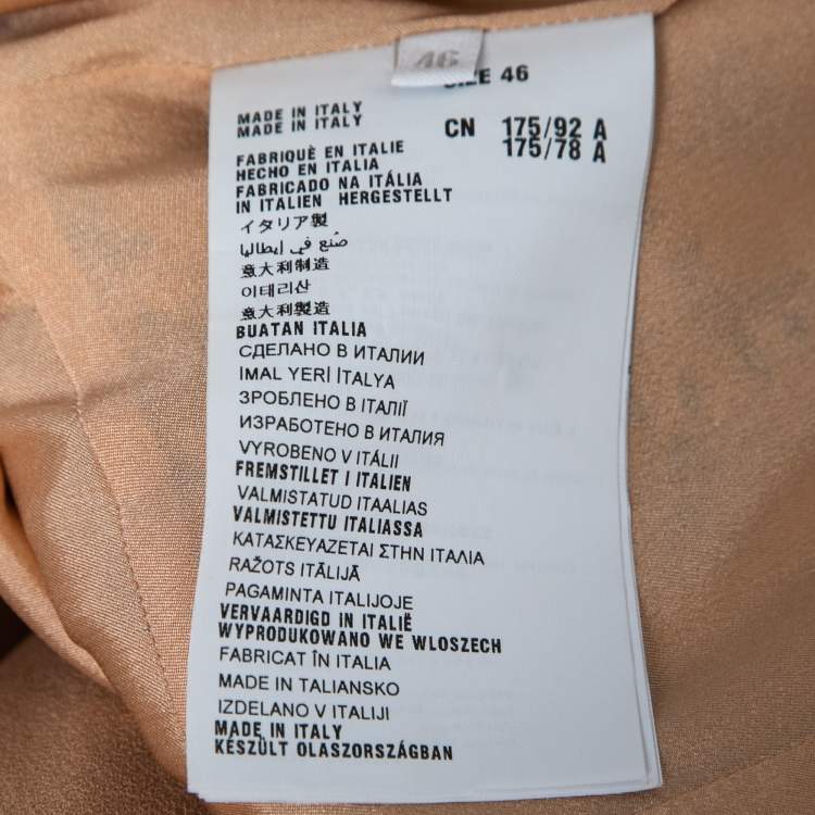 Pre Owned Prada Beige Embroidered Crepe Belted Midi Dress L