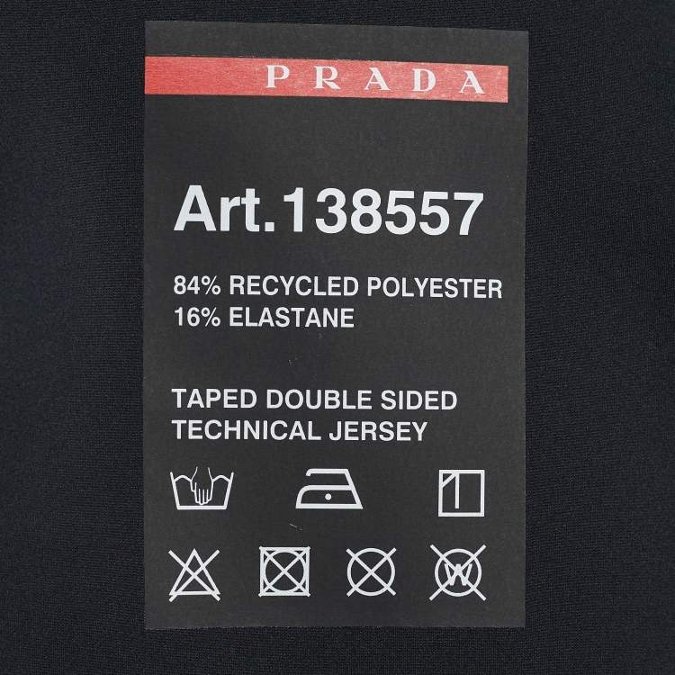 Pre Owned Prada Linea Rossa Black Recycled Double Jersey Oversized Sweatshirt M