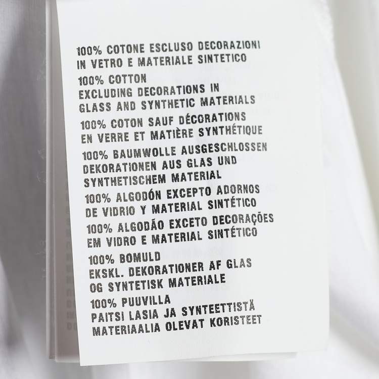 Pre Owned Prada White Jersey Sequined Crew Neck T-Shirt XS