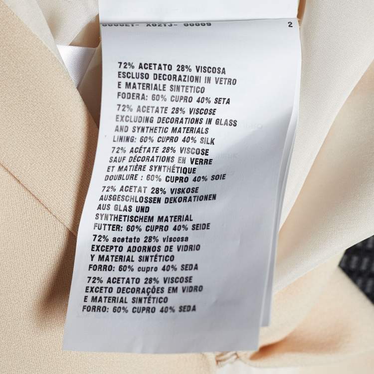 Pre Owned Prada Pale Pink Crepe Bead Tasseled Sleeveless Blouse S