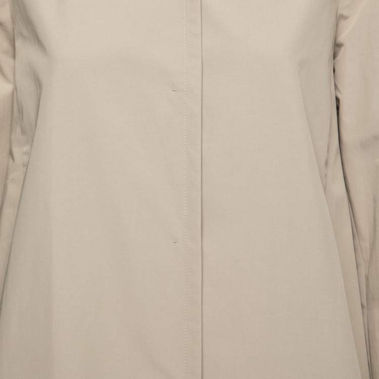 Pre Owned Prada Beige Cotton Button Detail Belted Trench Coat M