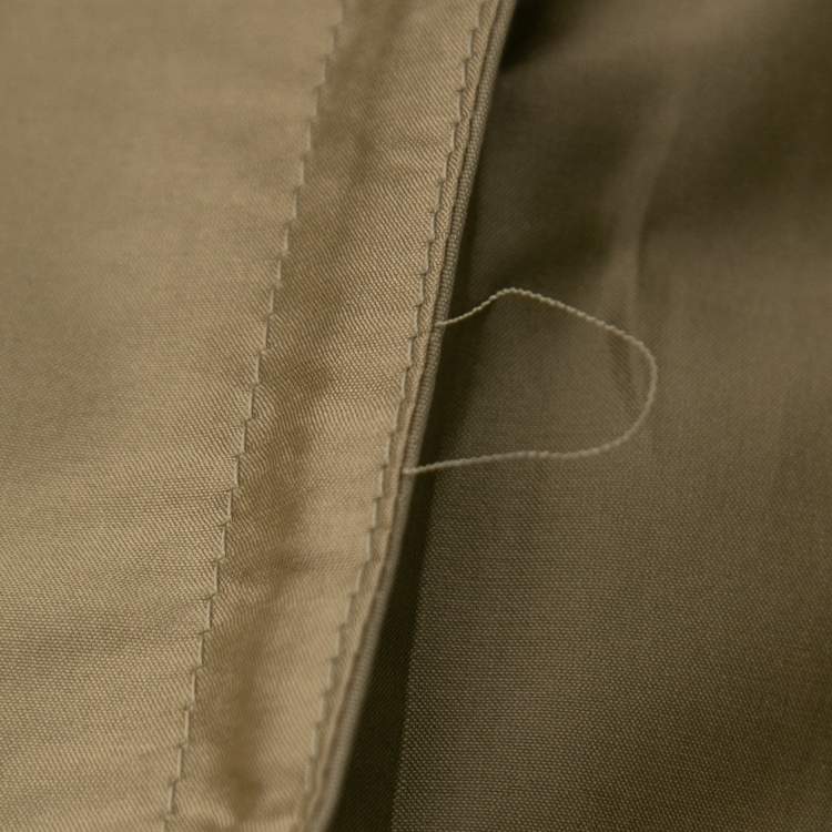 Pre Owned Prada Beige Cotton Button Detail Belted Trench Coat M