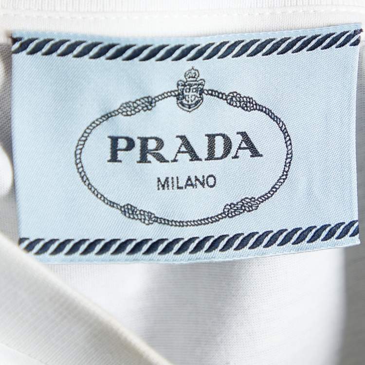 Pre Owned Prada Black Chiffon & Jersey Contrast Detail Midi Dress L