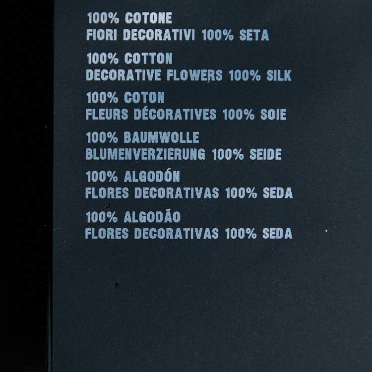 Pre Owned Prada Black Cotton Knit Floral Applique T-Shirt S