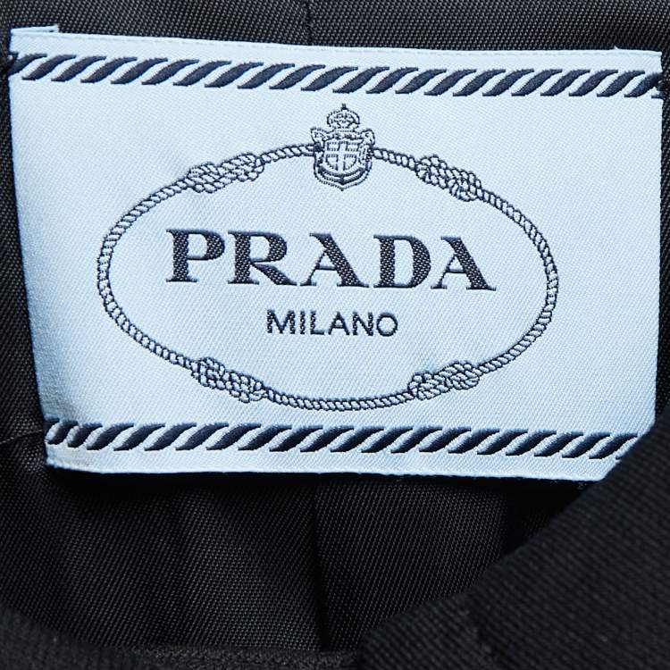 Pre Owned Prada Black Wool Button Front Coat M