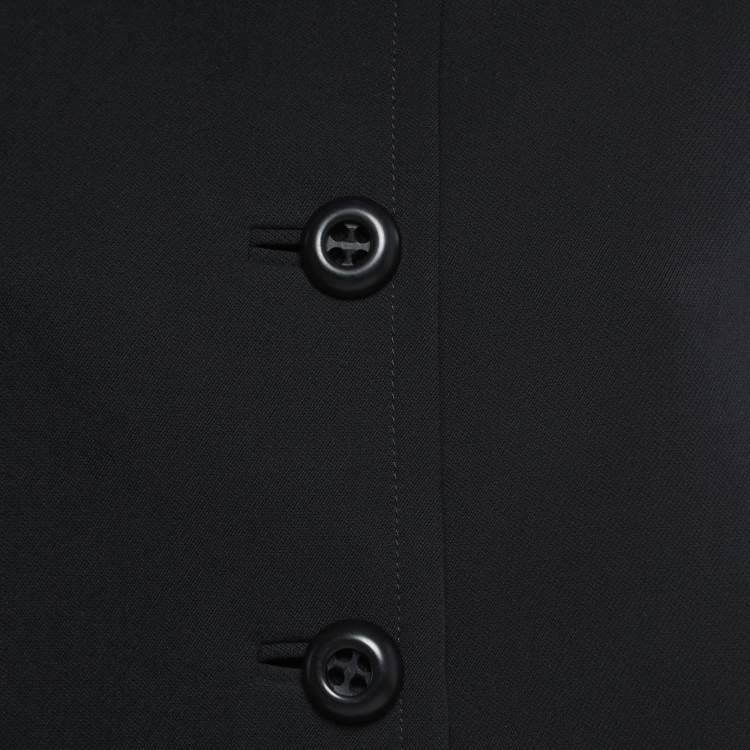 Pre Owned Prada Black Wool Button Front Coat M
