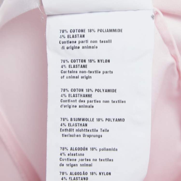 Pre Owned Prada Light Pink Stretch Cotton Ruffled Top S