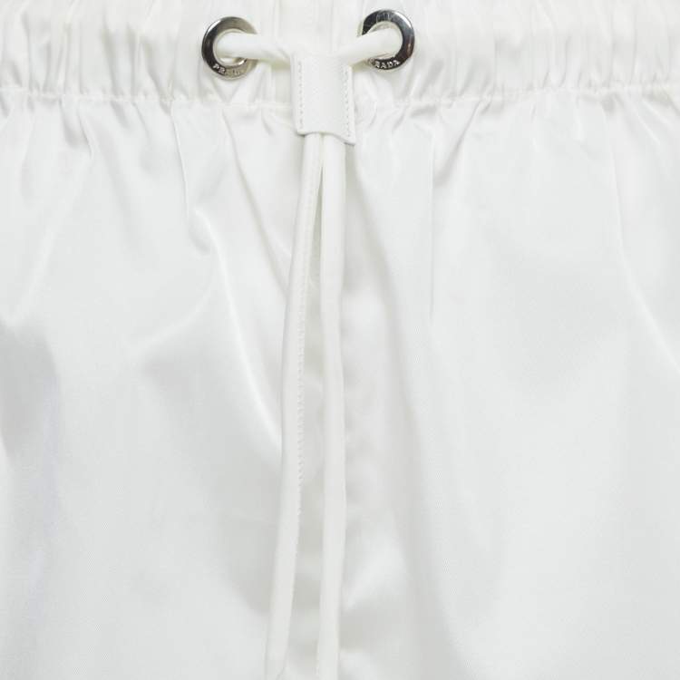 Pre Owned Prada White Synthetic Re-Nylon Shorts M