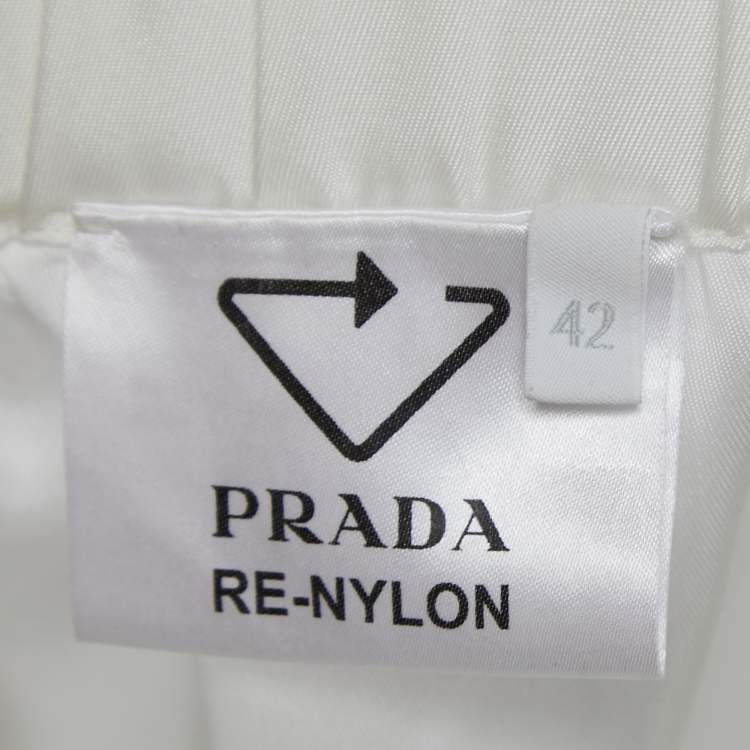 Pre Owned Prada White Synthetic Re-Nylon Shorts M