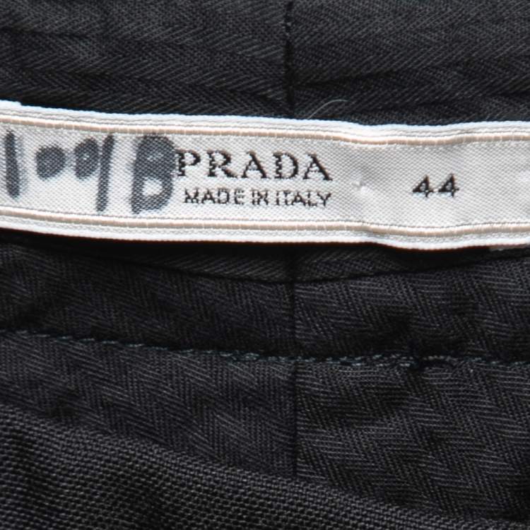 Pre Owned Prada Vintage Black Wool Trousers M