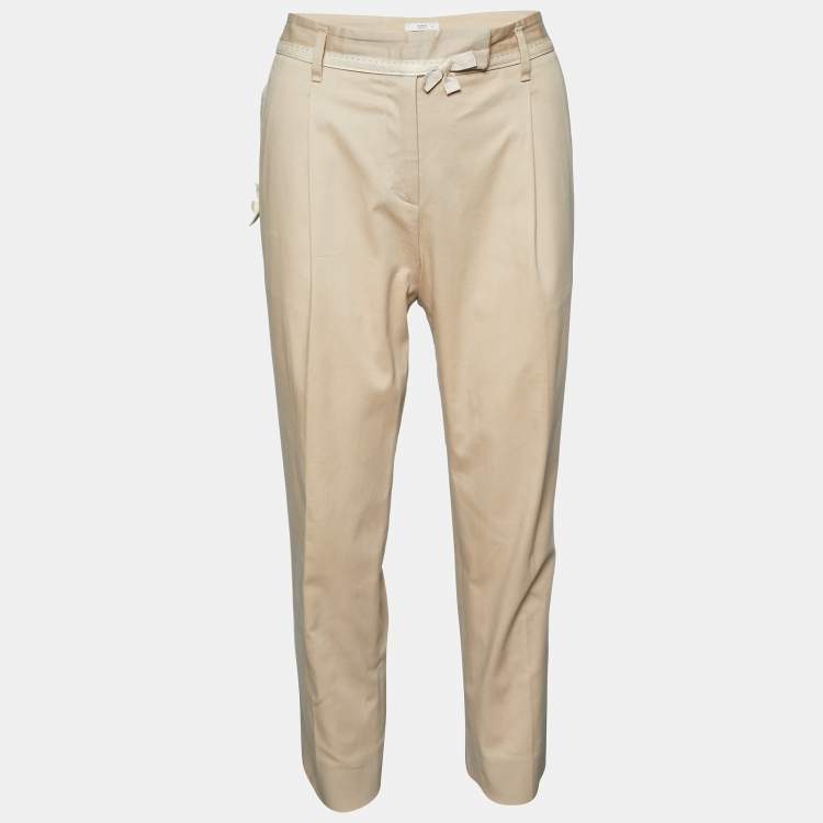 Cotton Linen Blend Pleated Tapered Pants