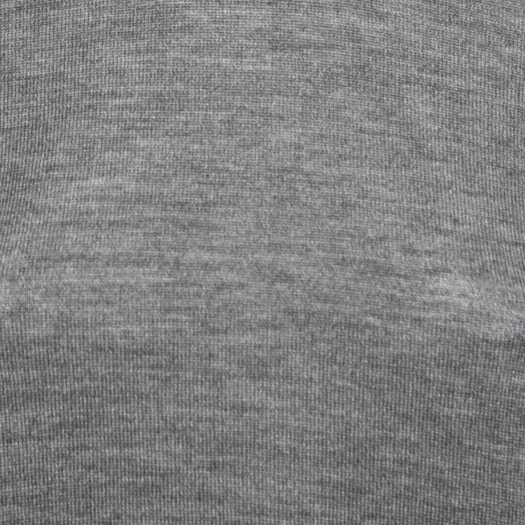 Pre Owned Prada Grey Knit Long Sleeve Open Back Sweater M