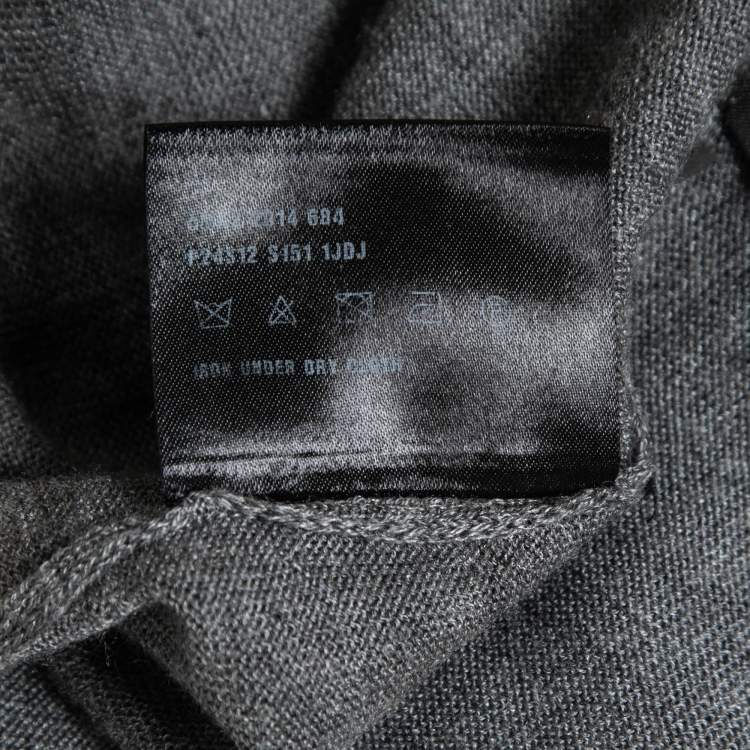 Pre Owned Prada Grey Knit Long Sleeve Open Back Sweater M