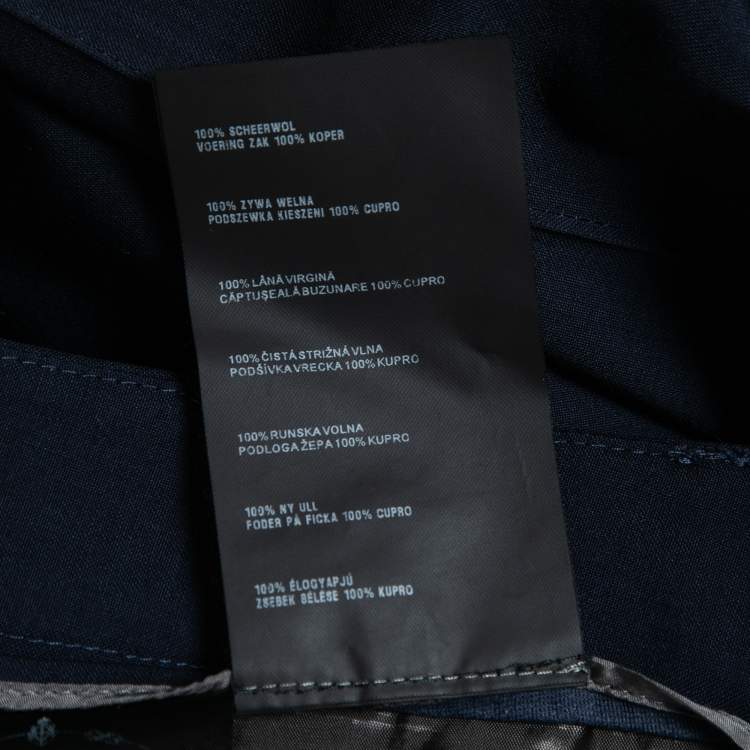 Pre Owned Prada Navy Blue Wool Slim Leg Trousers S