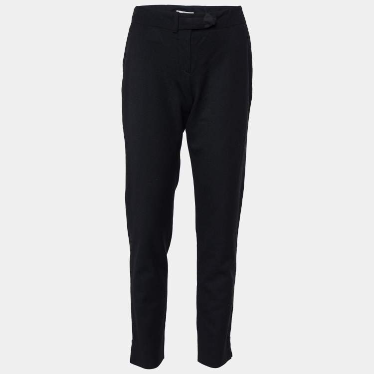 Pre Owned Prada Black Wool Tapered Leg Pants S