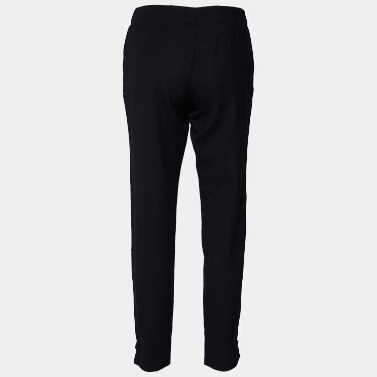 Pre Owned Prada Black Wool Tapered Leg Pants S