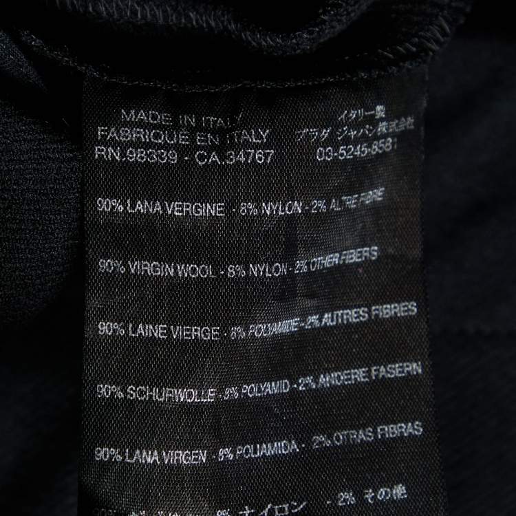 Pre Owned Prada Black Wool Tapered Leg Pants S