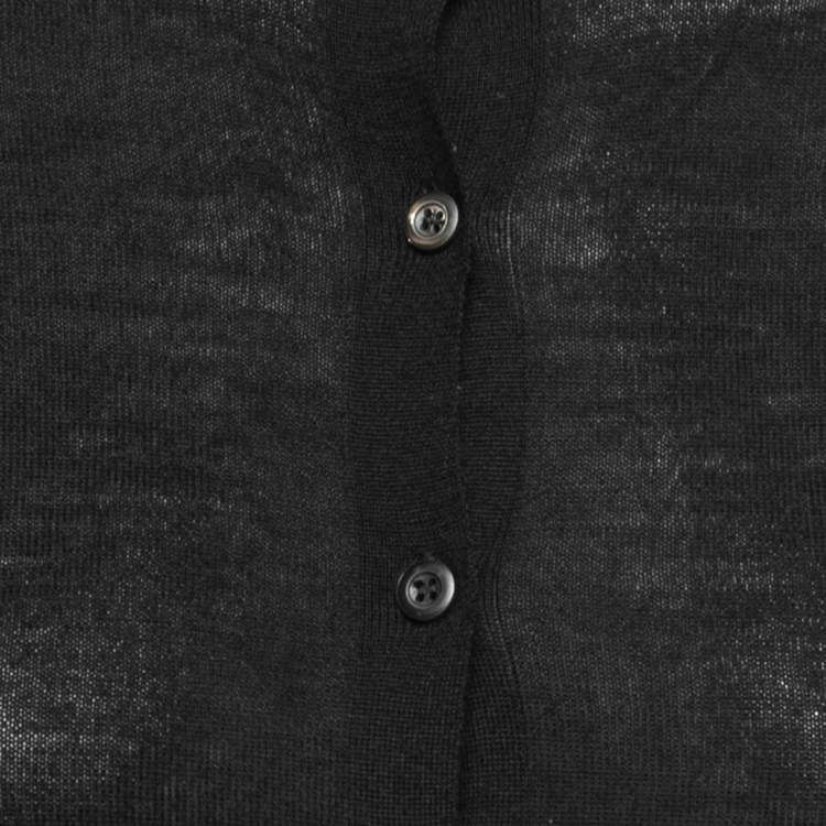 Pre Owned Prada Black Knit Button Front Sweater S