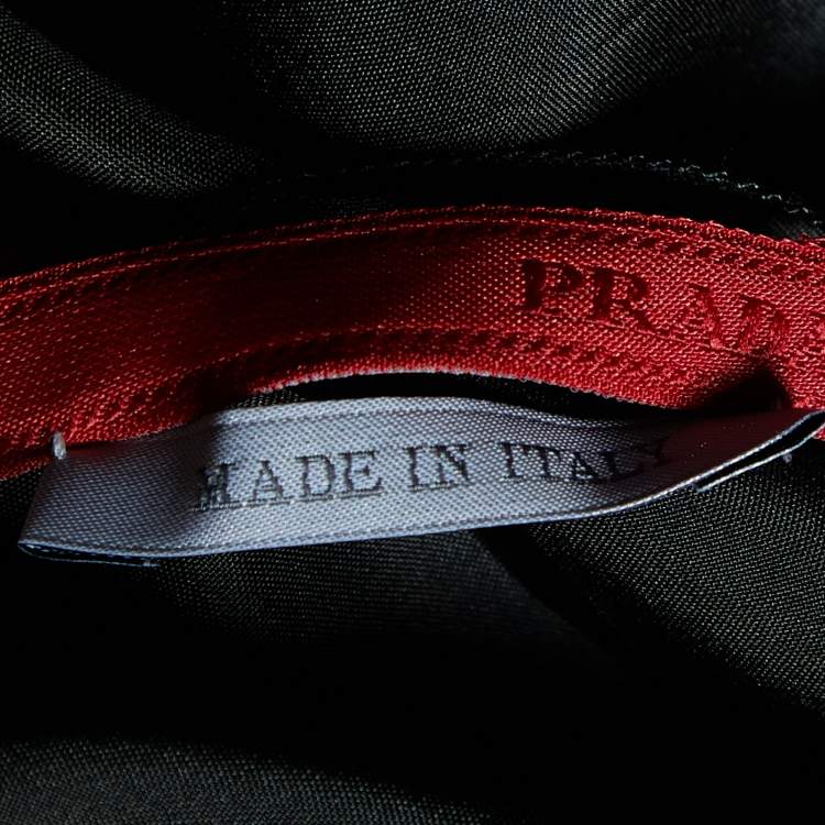 Pre Owned Prada Black Silk Contrast Detail Oversized Shift Dress M