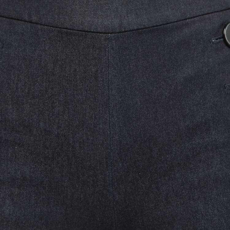 Pre Owned Prada Indigo Blue Denim Button Detail Shorts S