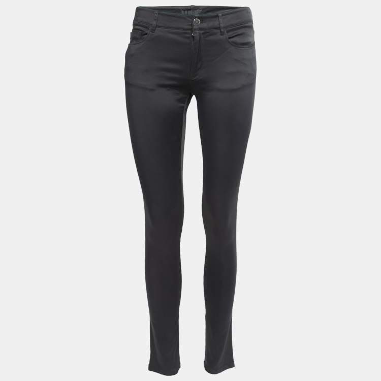 Pre Owned Prada Black Stretch Synthetic Skinny Jeans S Waist 28"