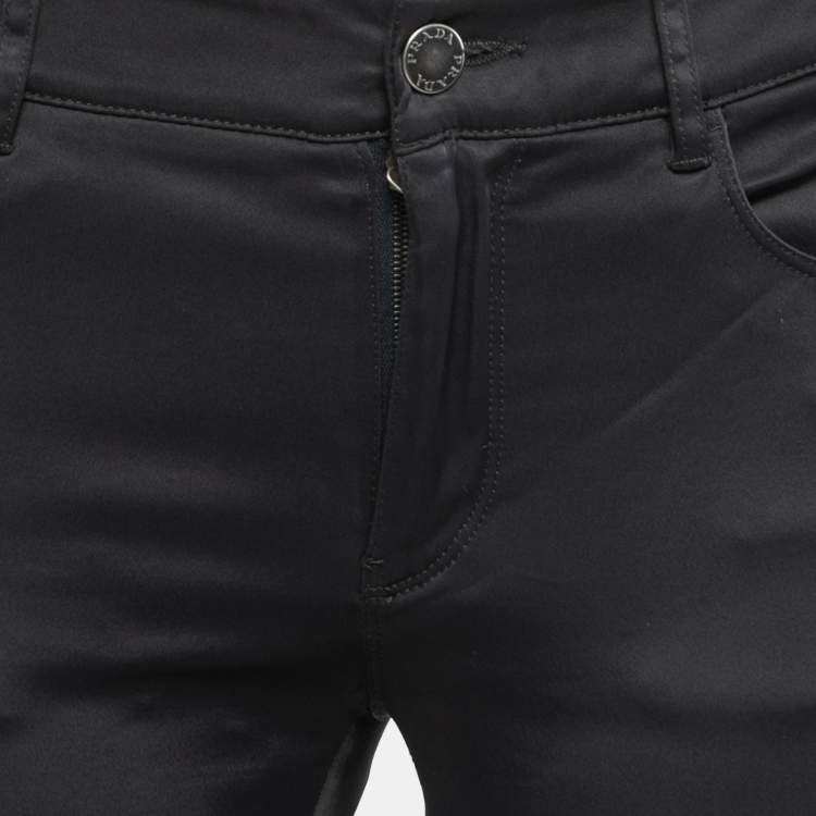 Pre Owned Prada Black Stretch Synthetic Skinny Jeans S Waist 28"
