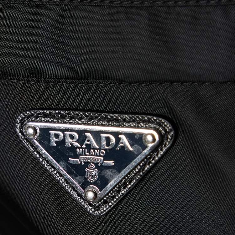 Pre Owned Prada White Cotton & Contrast Re-Nylon Long Oversized Shirt S