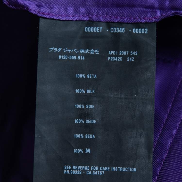 Pre Owned Prada Vintage Purple Satin Mini Shorts S