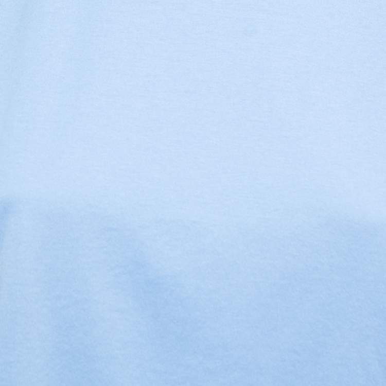 Pre Owned Prada Blue Cotton Crew Neck Half Sleeve T-Shirt L