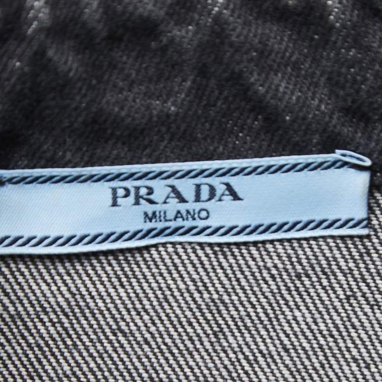 Pre Owned Prada Grey Denim Button Down Jacket XS