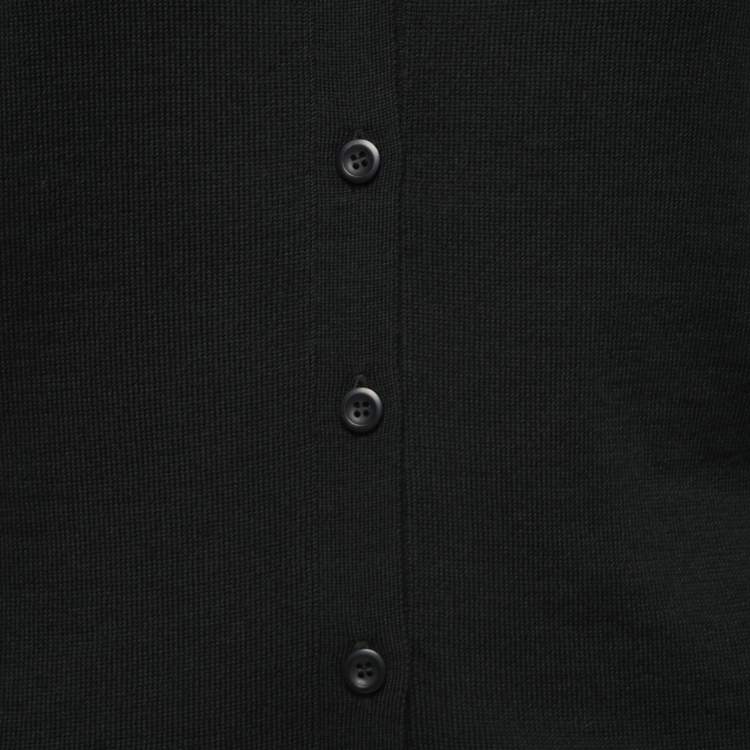 Pre Owned Prada Black Wool Knit Button Front Cardigan XS