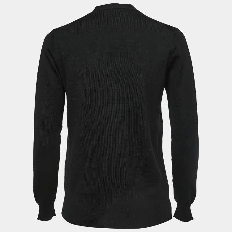 Pre Owned Prada Black Wool Knit Button Front Cardigan XS