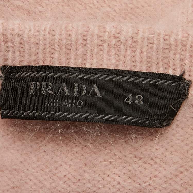 Pre Owned Prada Light Pink Wool V-Neck Sweater L