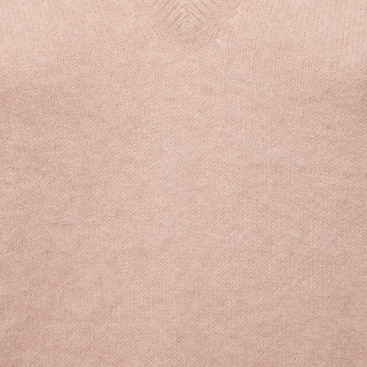Pre Owned Prada Light Pink Wool V-Neck Sweater L