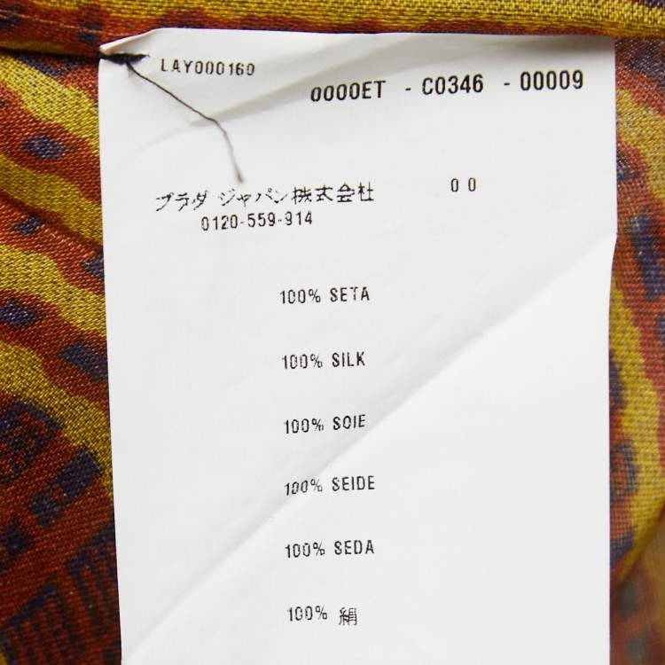 Pre Owned Prada Multicolor Abstract Printed Silk Pants S