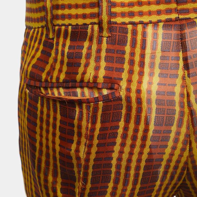 Pre Owned Prada Multicolor Abstract Printed Silk Pants S