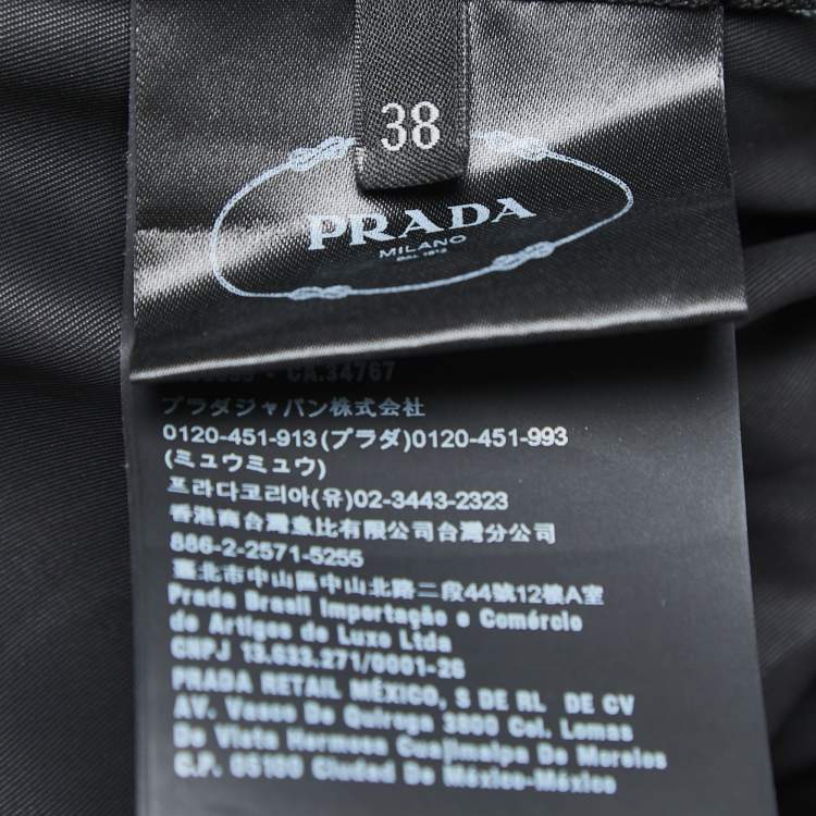 Pre Owned Prada Black Nylon Rubber Logo Drawstring Shorts S