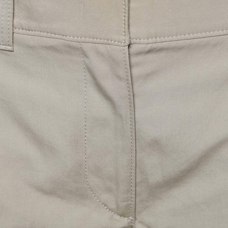 Pre Owned Prada Khaki Beige Cotton Capri Pants S
