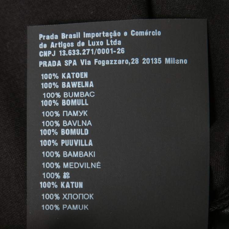 Pre Owned Prada Black Cotton Crew Neck T-Shirt L