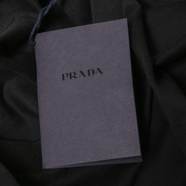 Pre Owned Prada Black Cotton Crew Neck T-Shirt L
