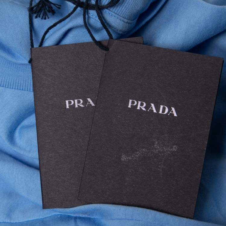Pre Owned Prada Blue Cotton Crew Neck T-Shirt L