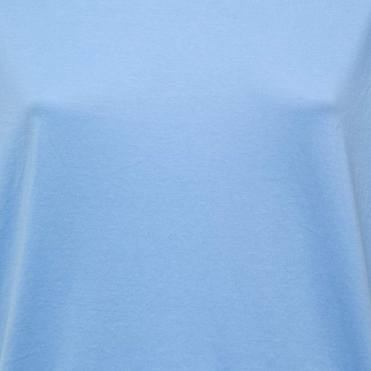 Pre Owned Prada Blue Cotton Crew Neck T-Shirt L